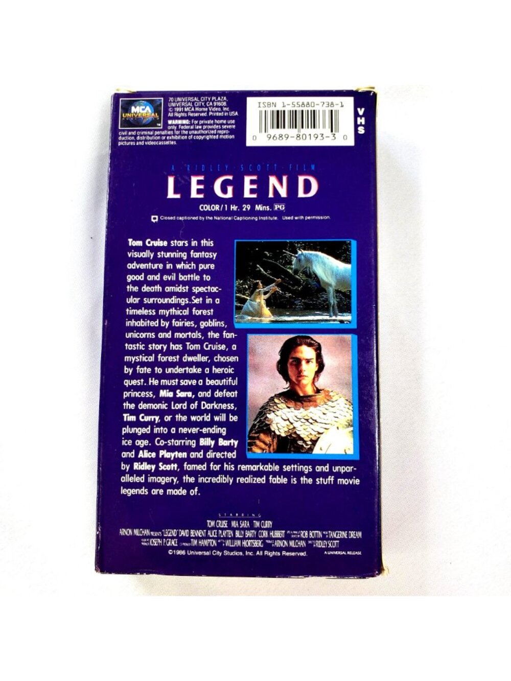 Legend VHS 1986 Fantasy Adventure Movie Tom Cruise, Ridley Scott - Picture 2 of 5